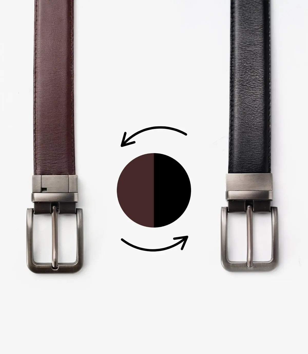 CEINTURE JAY en Cuir Double Face, Noir-Marron – CLCLASS Celeno