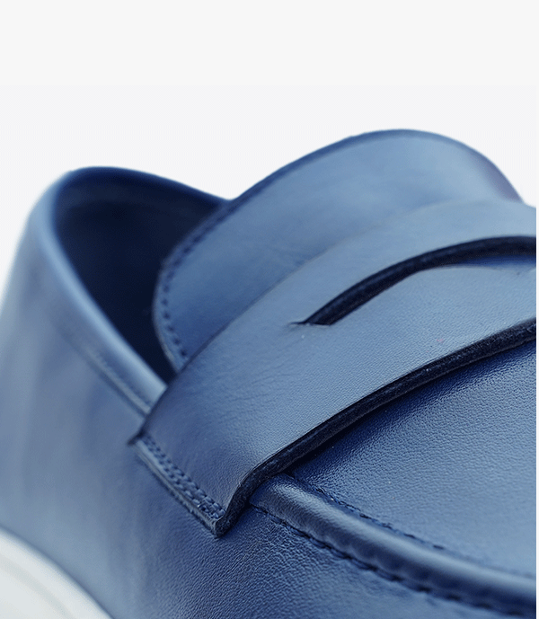 MOCASSIN ADDLER en Cuir, Bleu – CL6044
