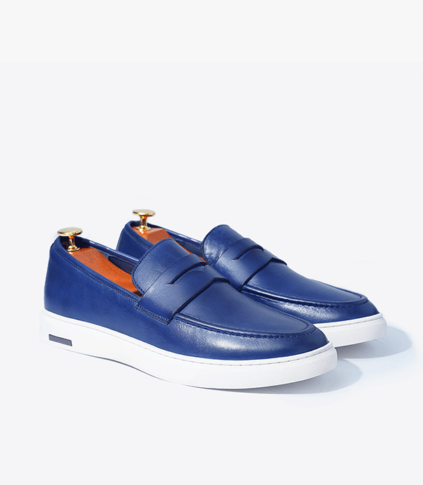 MOCASSIN ADDLER en Cuir, Bleu – CL6044