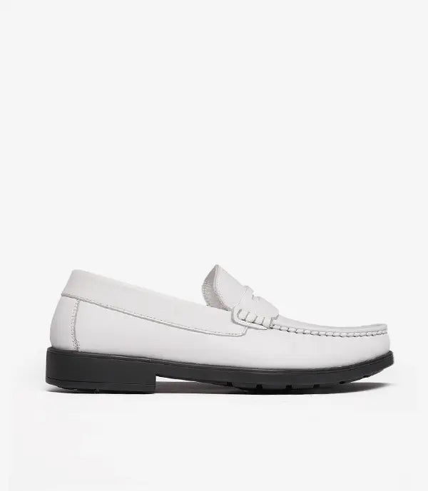 MOCASSIN ALTON en Cuir, Blanc – CL46 Celeno