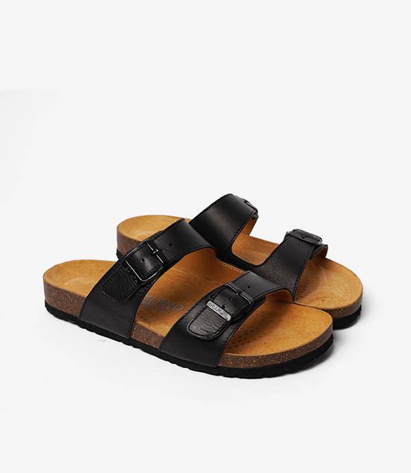 SANDALES Walk en Cuir, Noir – SL02