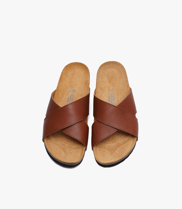 SANDALES Rivagio en Cuir, Tabac – SL03