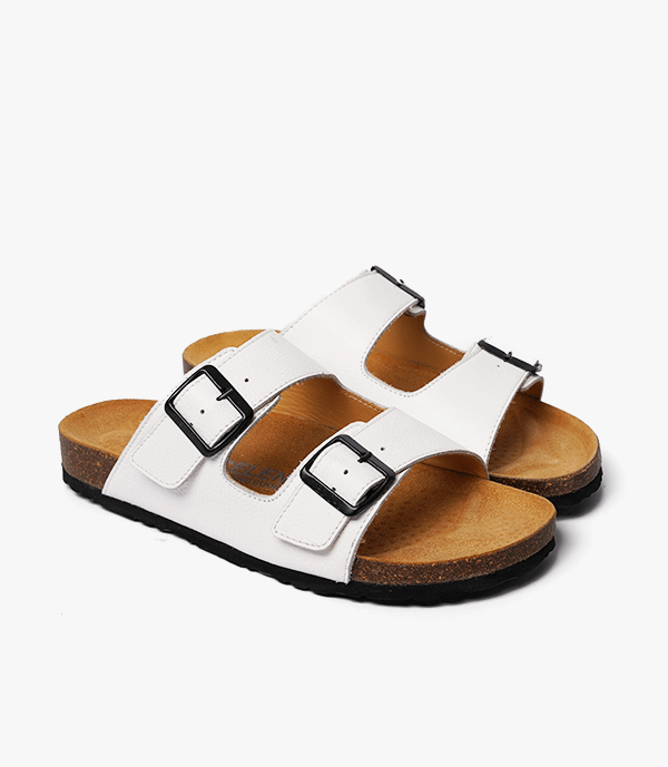 Sandales Walk en Cuir Blanc pour Homme – CL02 Confort et Élégance