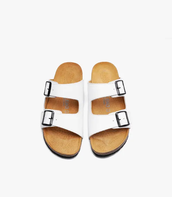 SANDALES Vagabond en Cuir, Blanche – SL01 Celeno