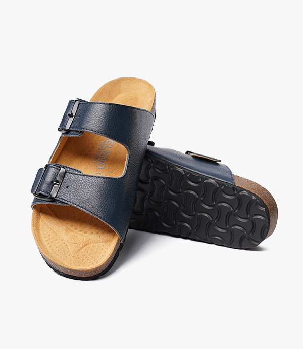 SANDALES Vagabond en Cuir, Bleu Nuit – CL01