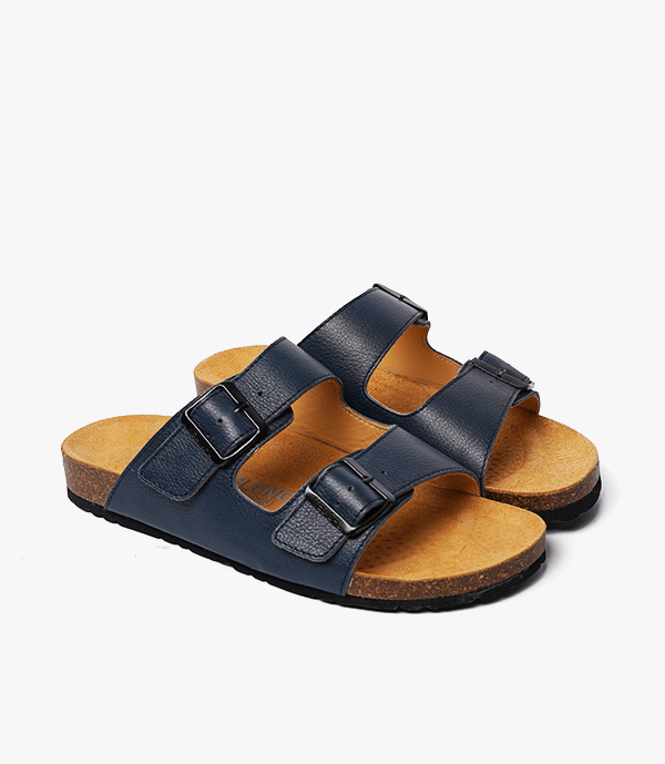 SANDALES Vagabond en Cuir, Bleu Nuit – CL01