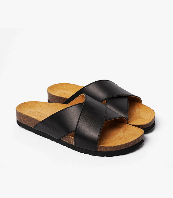 SANDALES Rivagio en Cuir, Noir – CL03