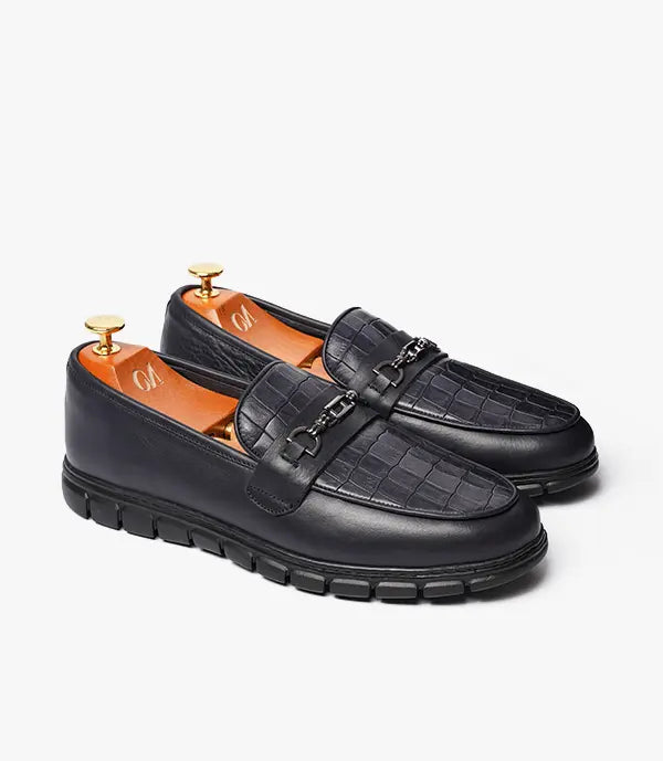 MOCASSIN Carter En Cuir, Bleu Nuit – CL4001 Celeno