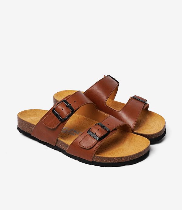 SANDALES Walk en Cuir, tabac – SL02