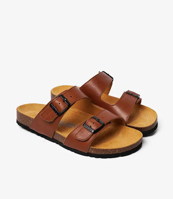 SANDALES Walk en Cuir, tabac – SL02 Celeno