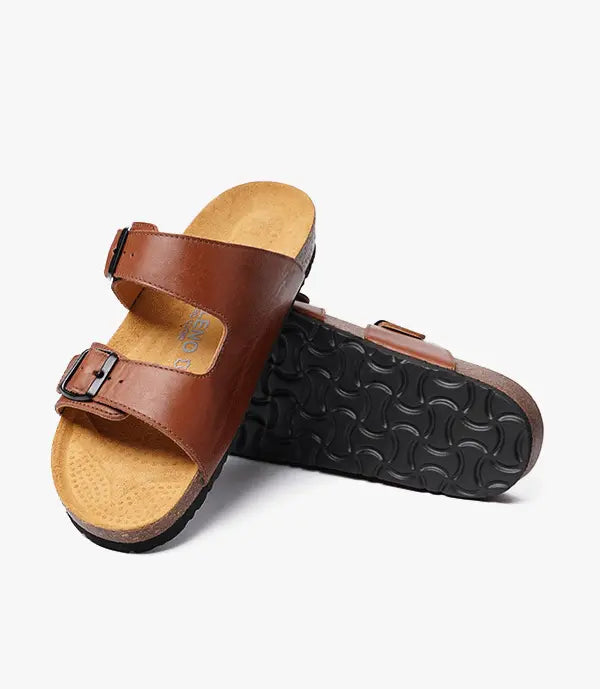 SANDALES Walk en Cuir, tabac – SL02 Celeno