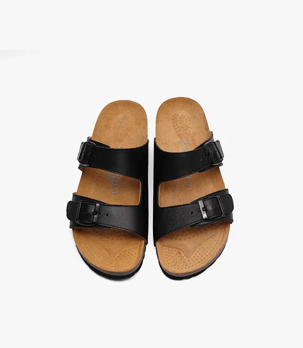 SANDALES Walk en Cuir, Noir – SL02 Celeno