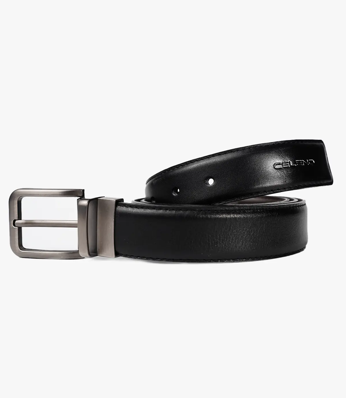 CEINTURE JAY en Cuir Double Face, Noir-Marron – CLCLASS Celeno