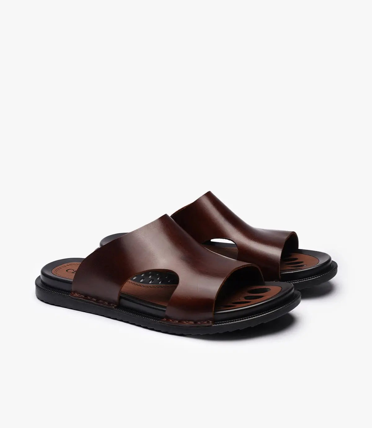 SANDALES ONDA en cuir, MARRON - SL04 Celeno