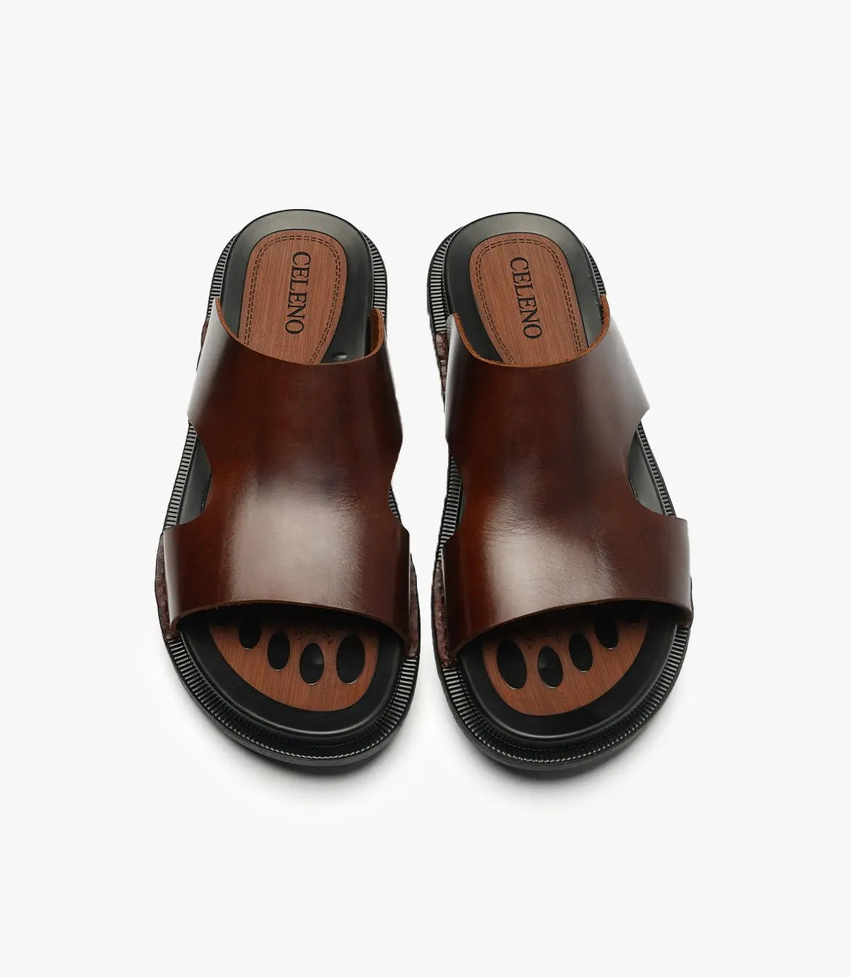 SANDALES ONDA en cuir, MARRON - SL04 Celeno