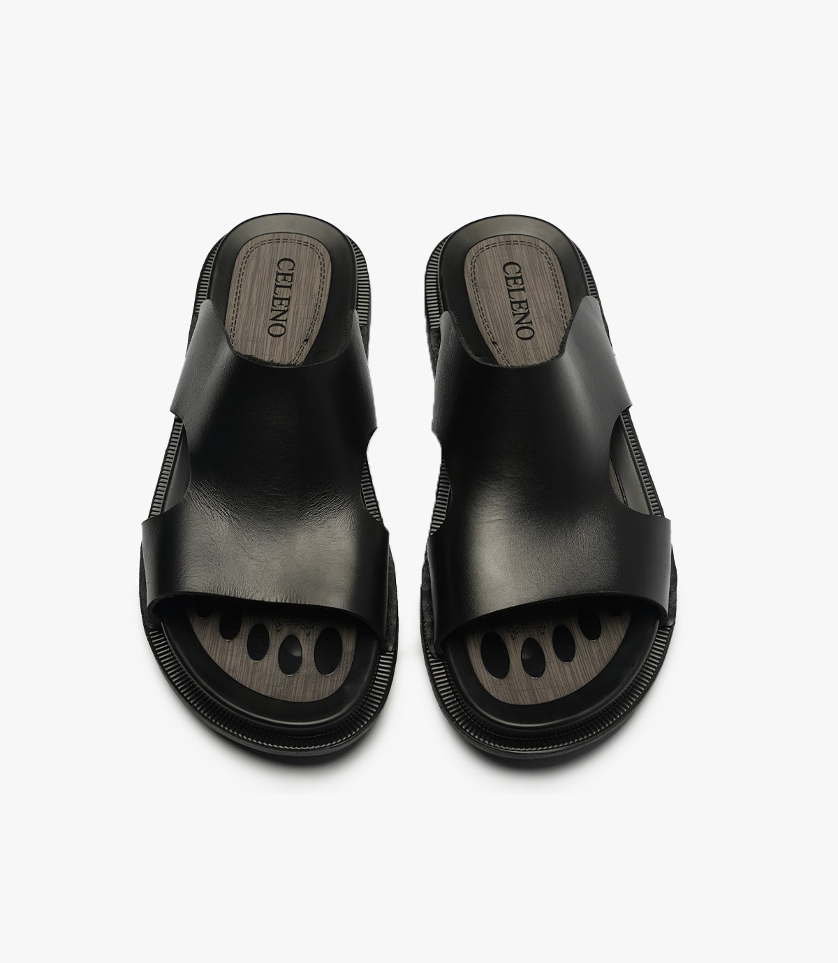 SANDALES ONDA en cuir, NOIR - CL04