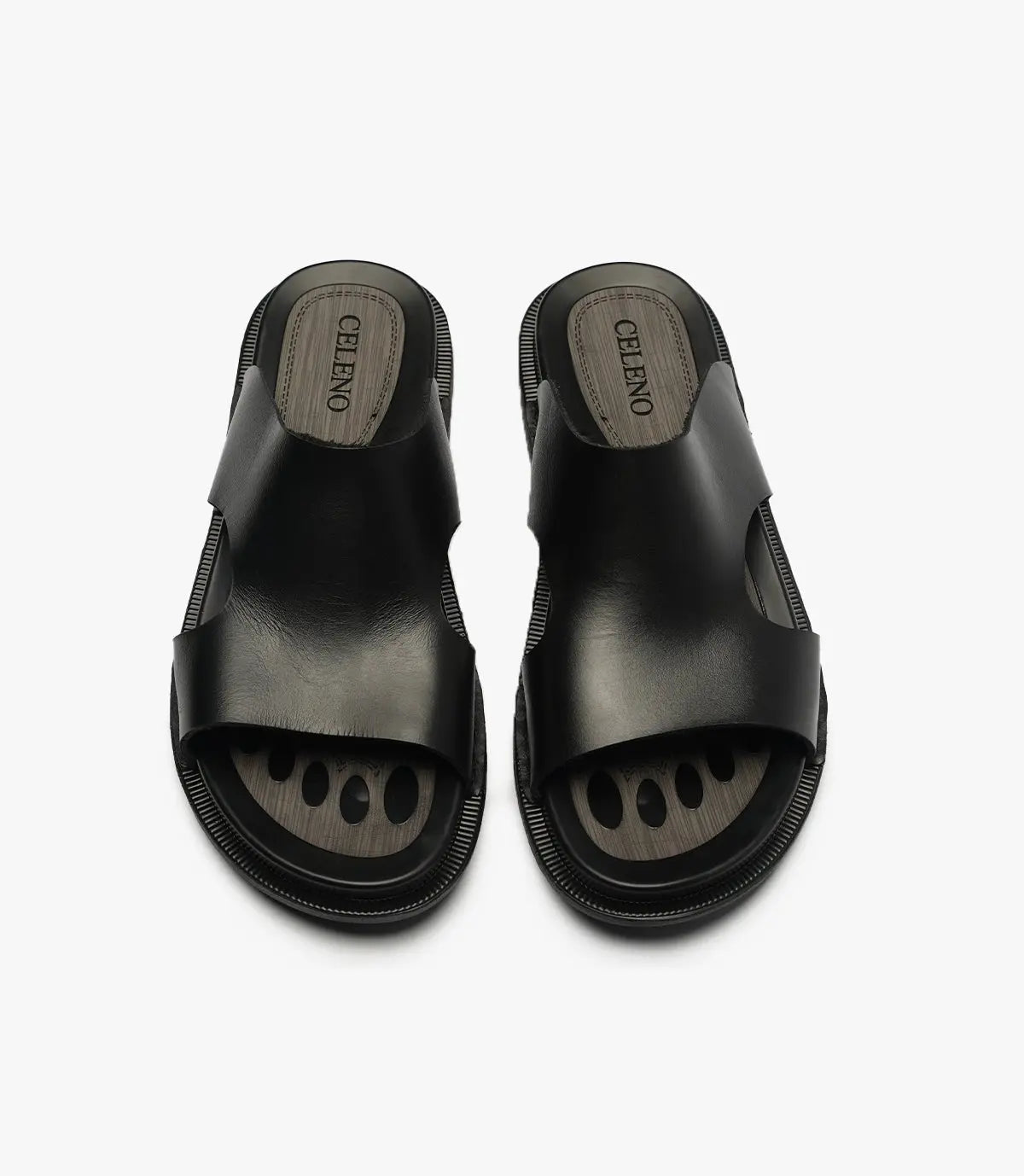 SANDALES ONDA en cuir, NOIR - SL04 Celeno