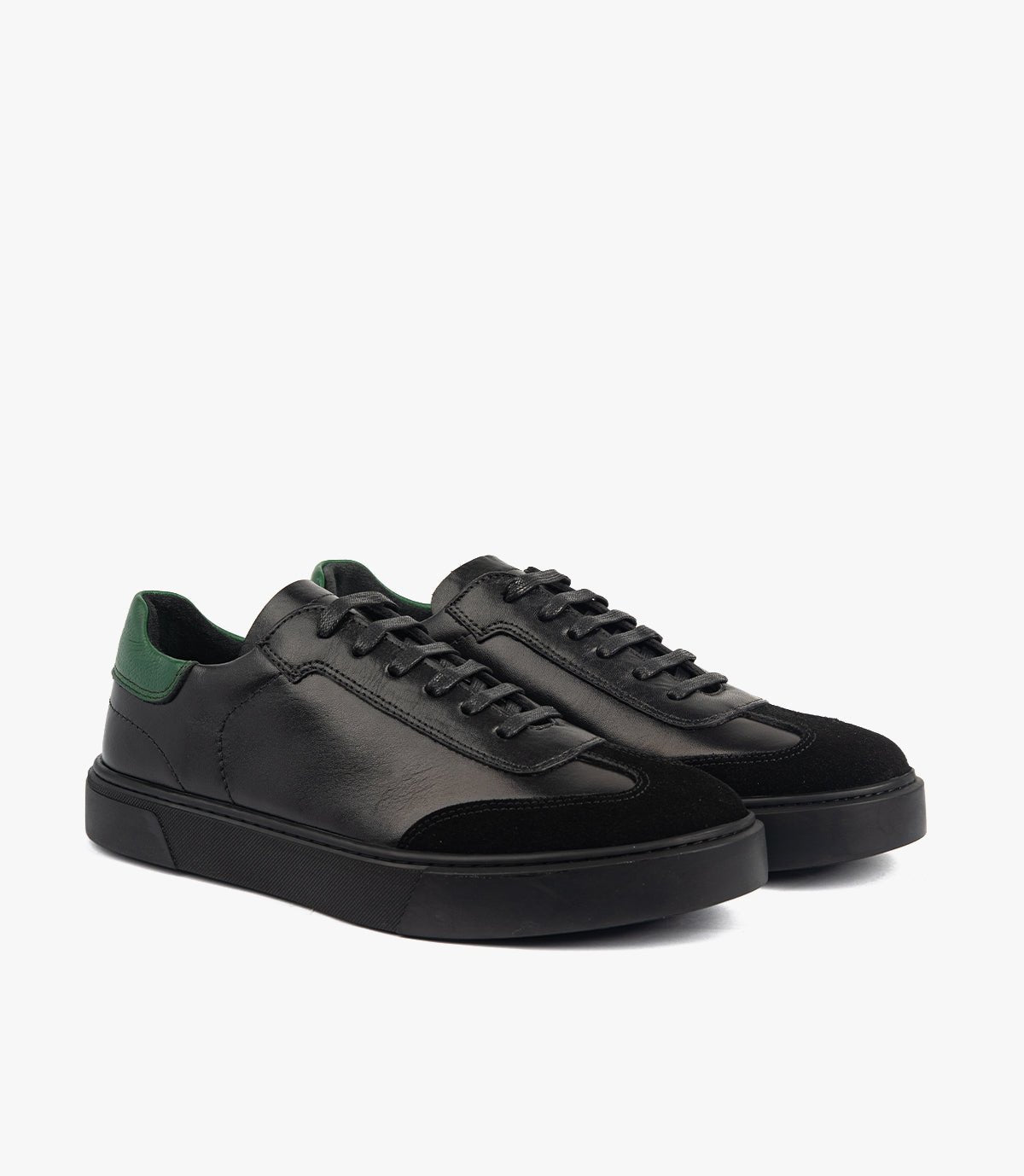 BASKET MILANO en cuir, Noir - CL100