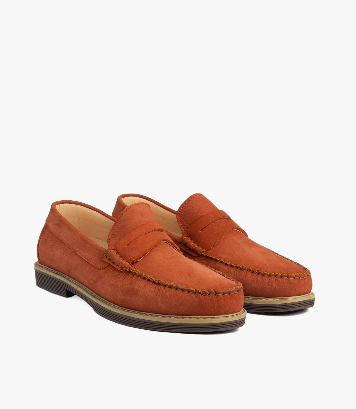Mocassin BORIS en Daim, Orange – CL050
