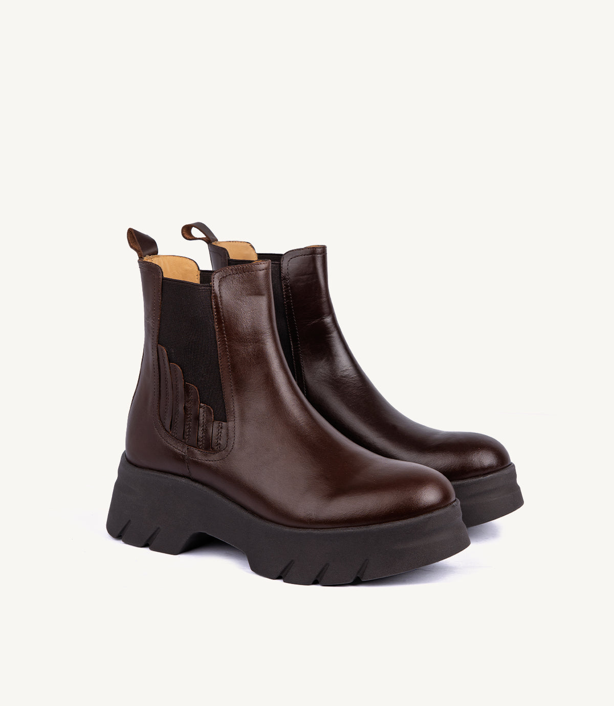 BOTTINE STEVE, CUIR MARRON