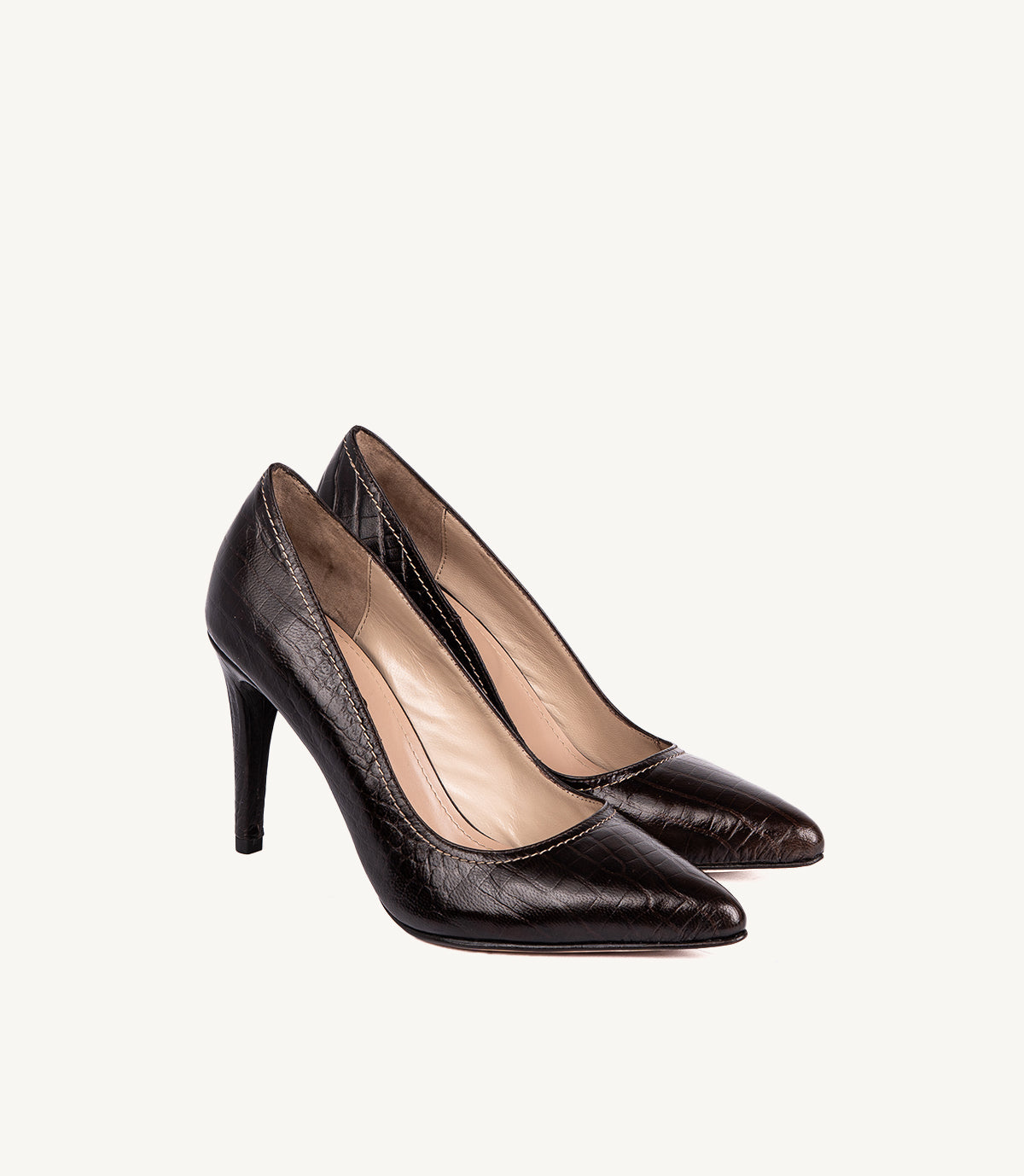 CELINE EN CUIR CROCO MARRON