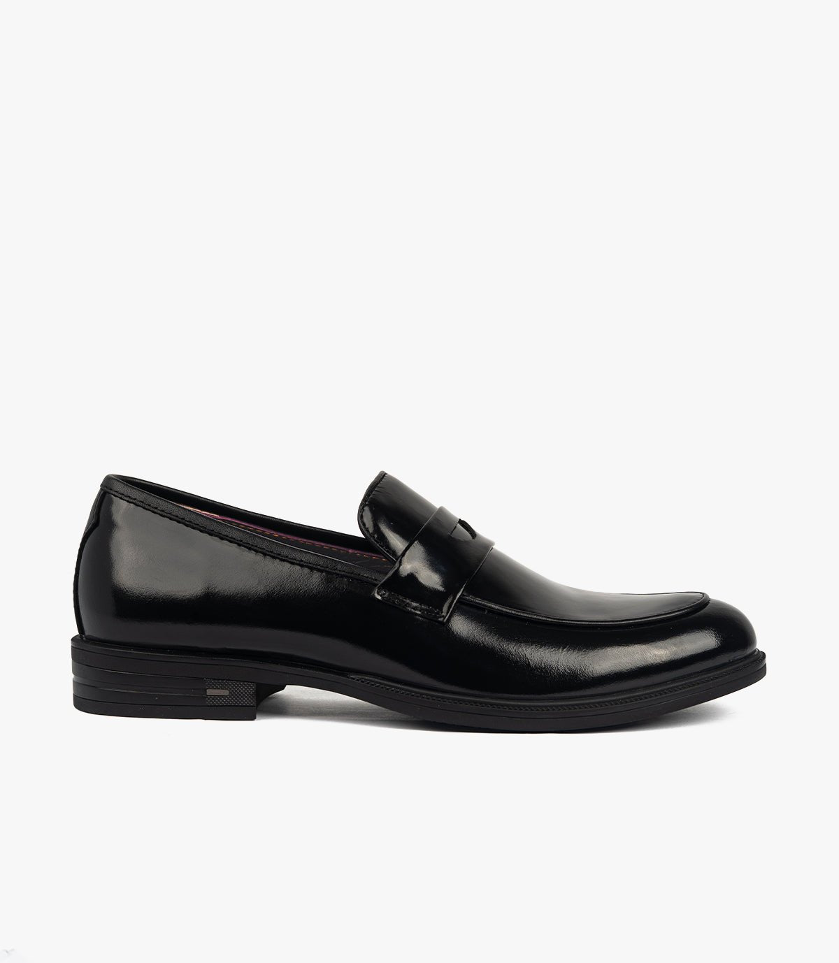 Mocassin Penny Loafer en Cuir, Noir Démasquable CL2001
