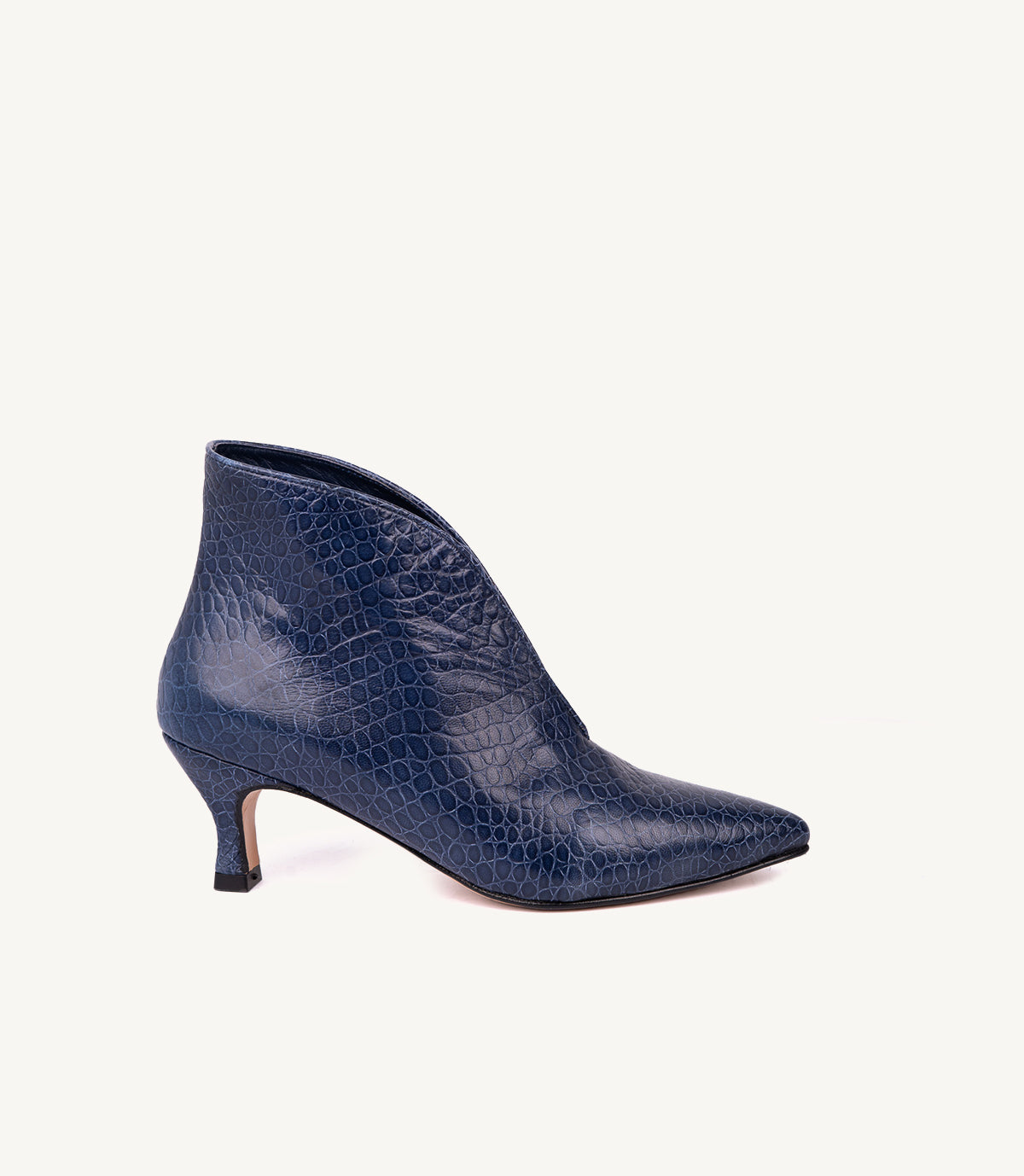 BOTTINE IMANE EFFET CROCO, BLEU MARINE