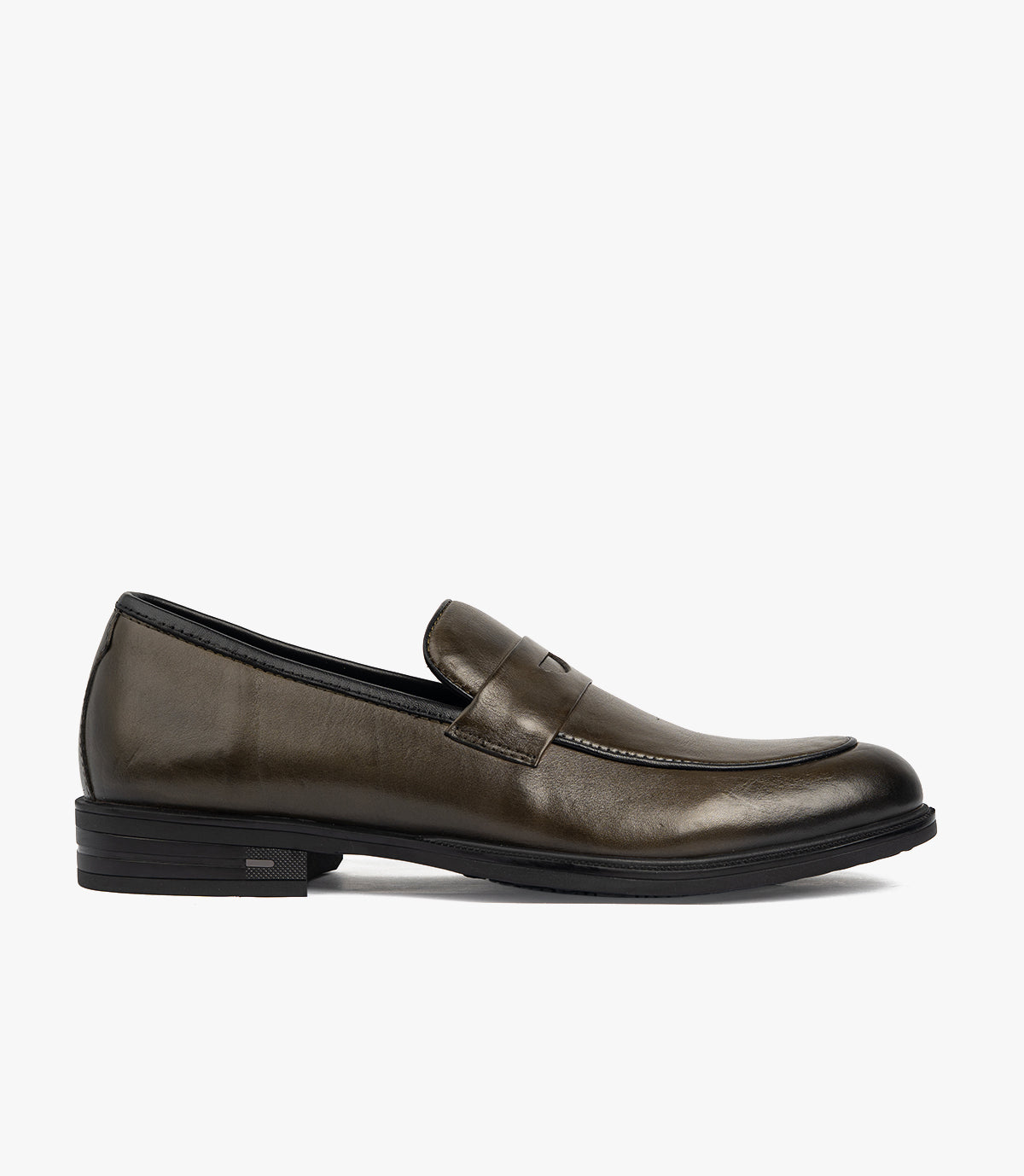 Mocassin Penny Loafer en Cuir, Kaki – CL2001