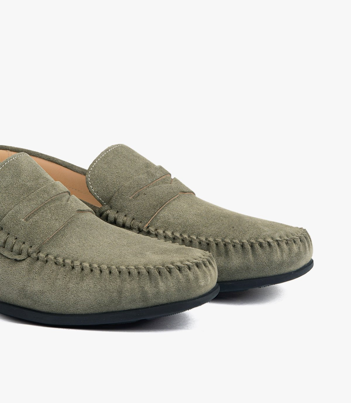 MOCASSIN IBIZA EN DAIM VERT- CL048