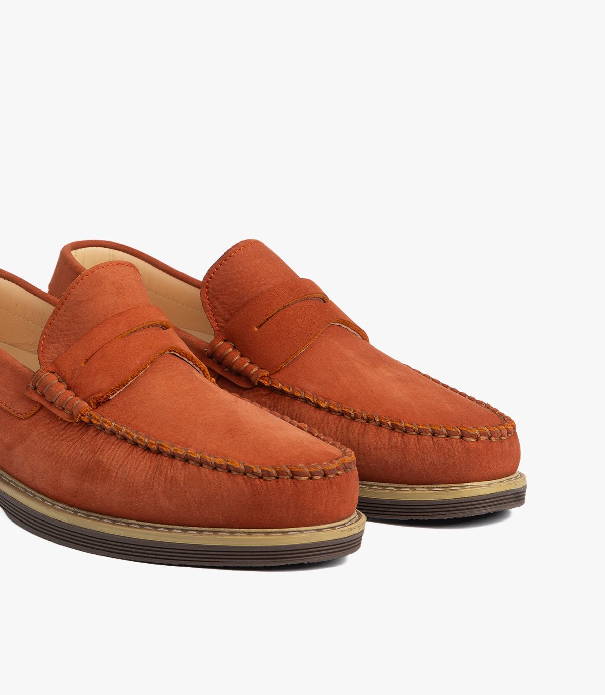 Mocassin BORIS en Daim, Orange – CL050