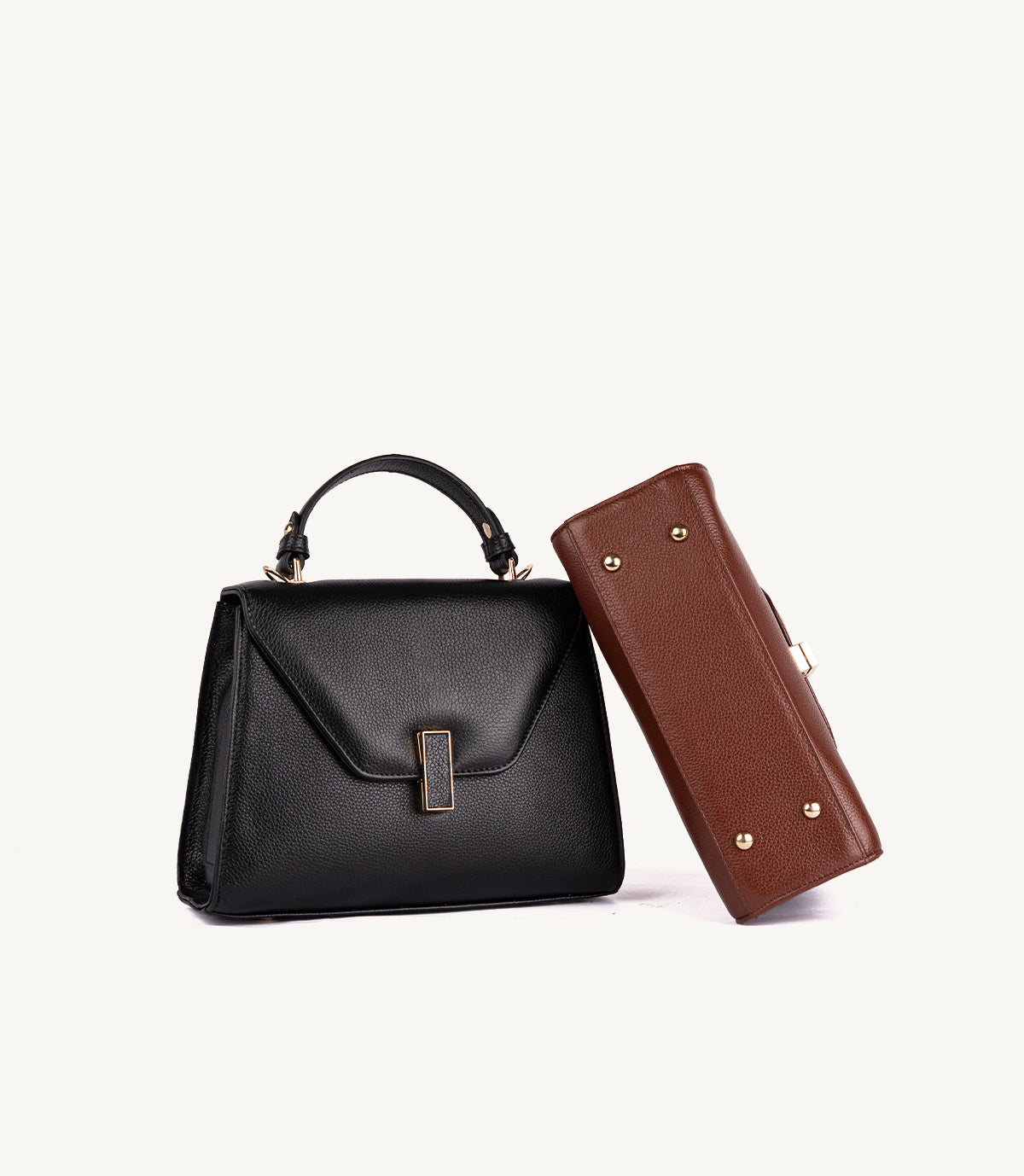 SAC VARENNE EN CUIR GRAINÉ MARRON - 036