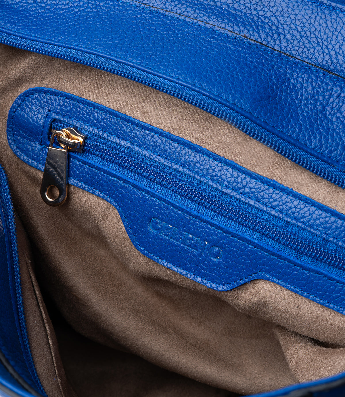 SAC VALORIA EN CUIR GRAINÉ BLEU - 039