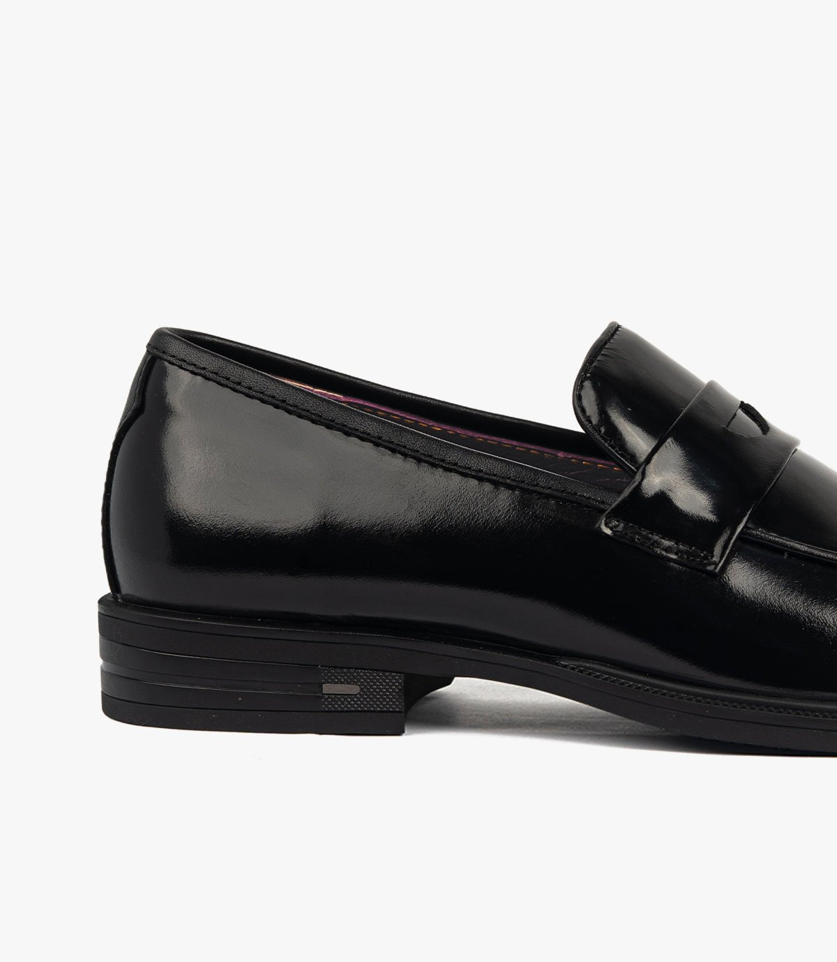 Mocassin Penny Loafer en Cuir, Noir Démasquable CL2001