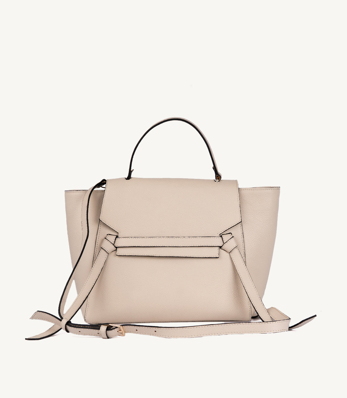 SAC VALORIA EN CUIR GRAINÉ BLANC CASSÉ - 039