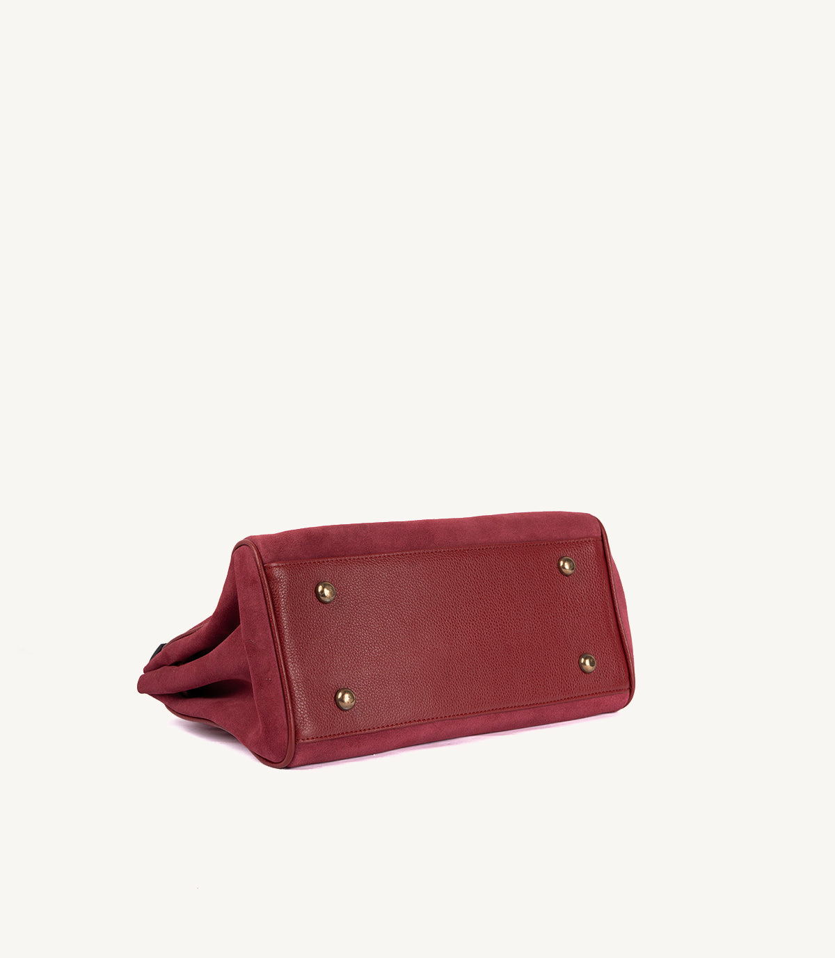SAC À MAIN SIENA EN CUIR ET DAIM, BORDEAUX - 025