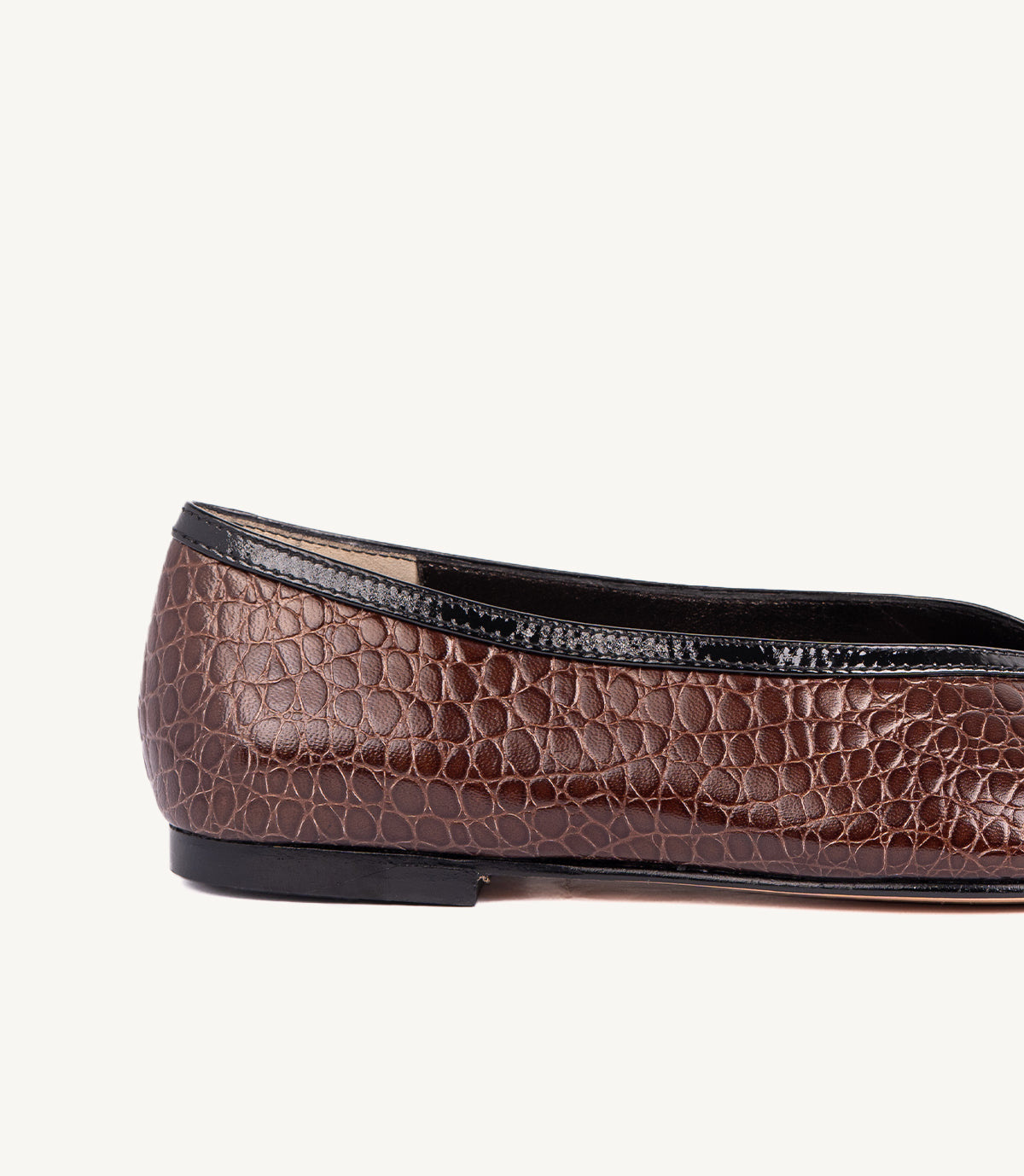 BALLERINE LOUSY EN CUIR EFFET CROCO MARRON