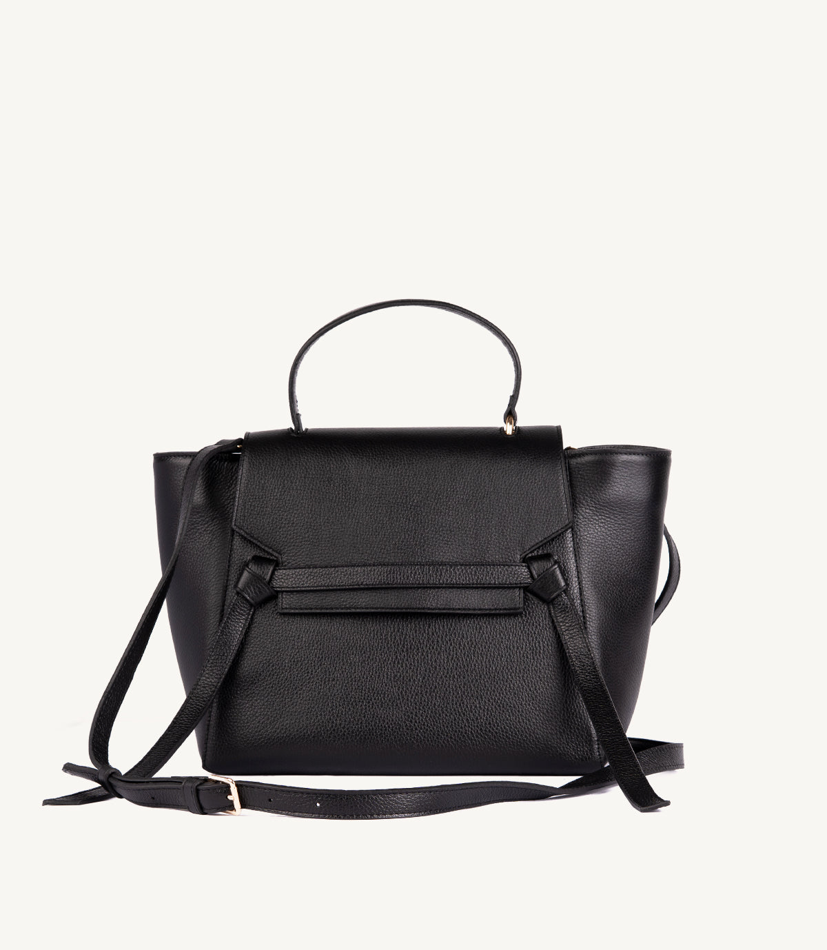 SAC VALORIA EN CUIR GRAINÉ NOIR - 039