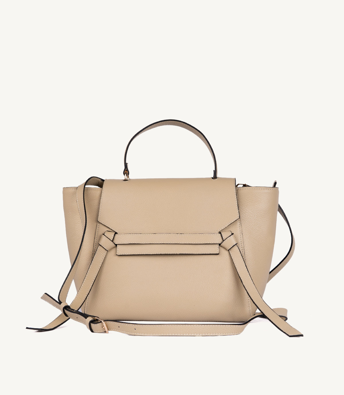 SAC VALORIA EN CUIR GRAINÉ BEIGE - 039