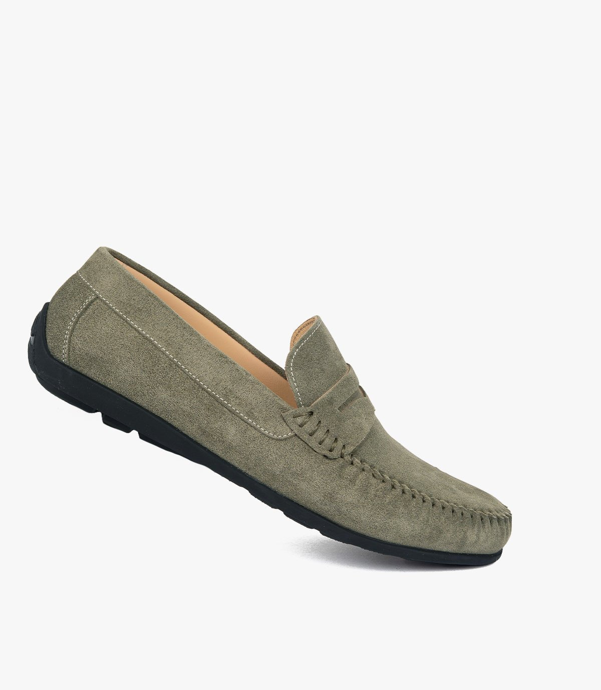 MOCASSIN IBIZA EN DAIM VERT- CL048