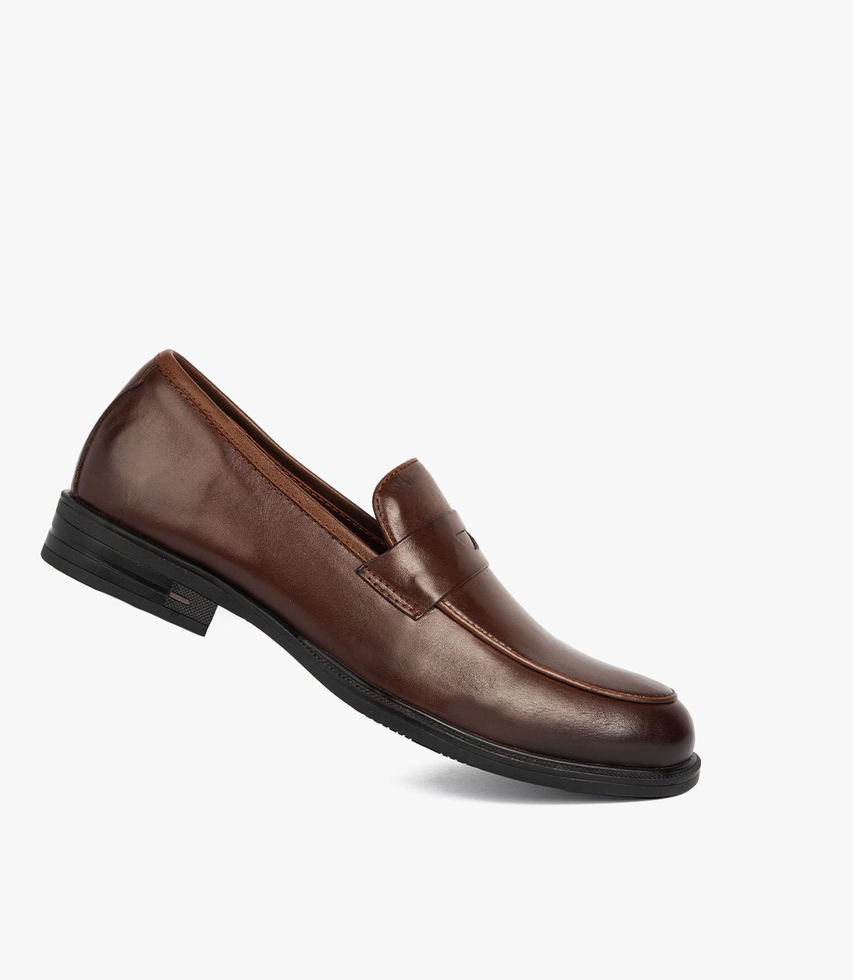 Mocassin Penny Loafer en Cuir, Marron CL2001