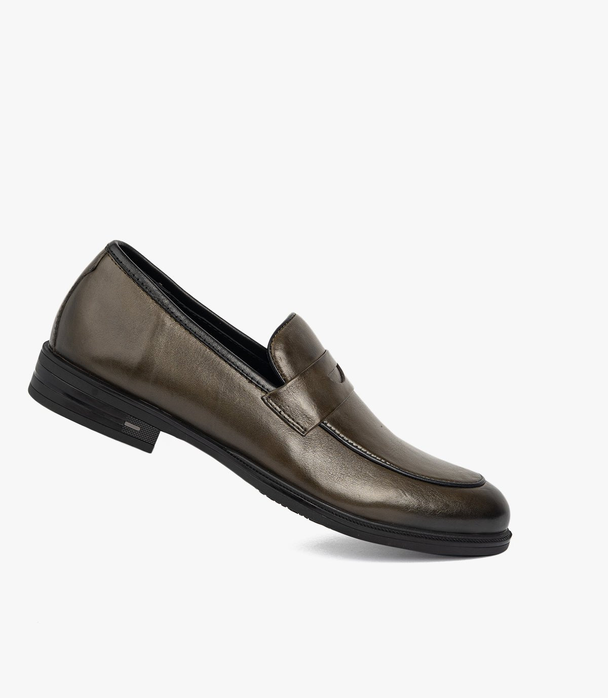 Mocassin Penny Loafer en Cuir, Kaki – CL2001