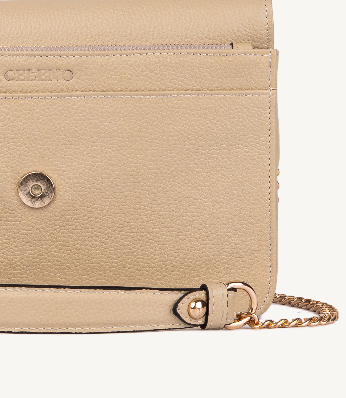 SAC MODENA EN CUIR GRAINÉ BEIGE - 035
