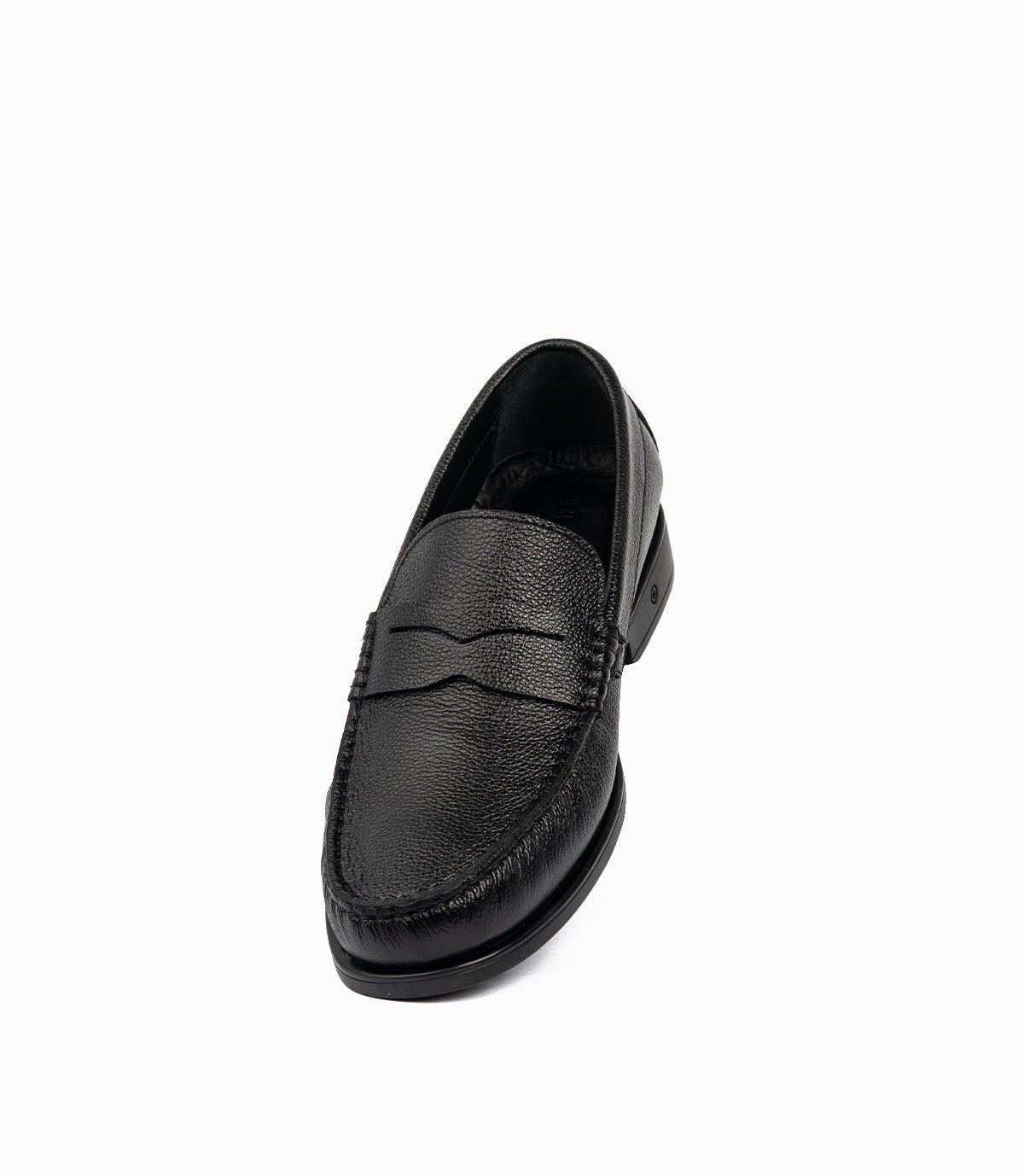 MOCASSIN EN CUIR NOIR- CL110