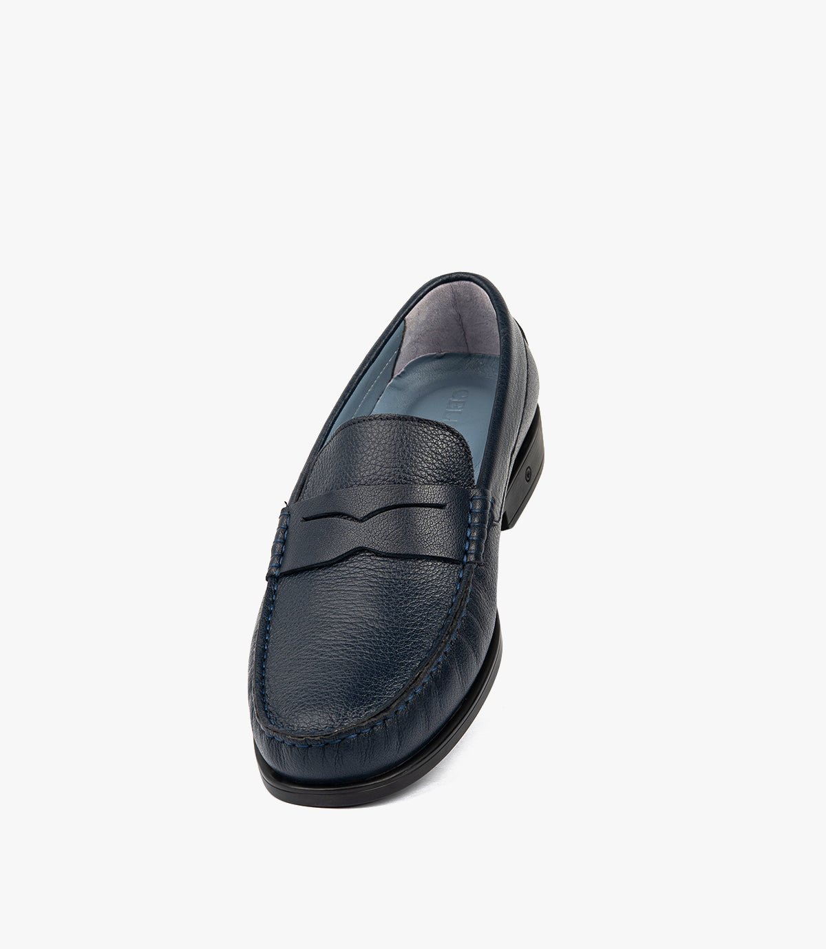 Mocassin ORSON en Cuir, Bleu Nuit – CL110