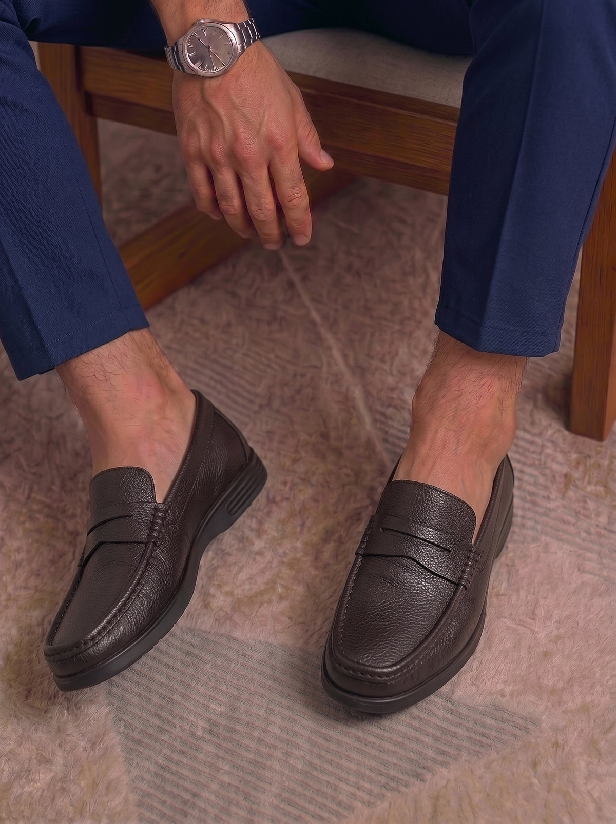 MOCASSIN EDEN En Cuir, Marron – CL146