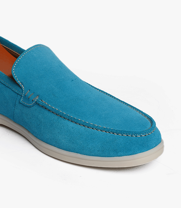 MOCASSIN ROME En Daim, Bleu ciel – CL229