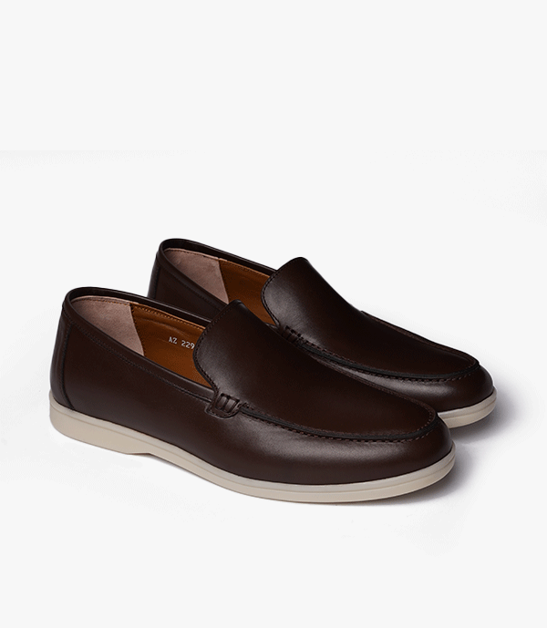 MOCASSIN ROME En Cuir, Marron – CL229