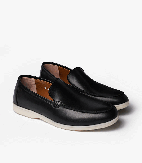 MOCASSIN ROME En Cuir, Noir – CL229