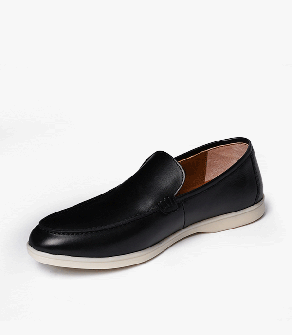 MOCASSIN ROME En Cuir, Noir – CL229