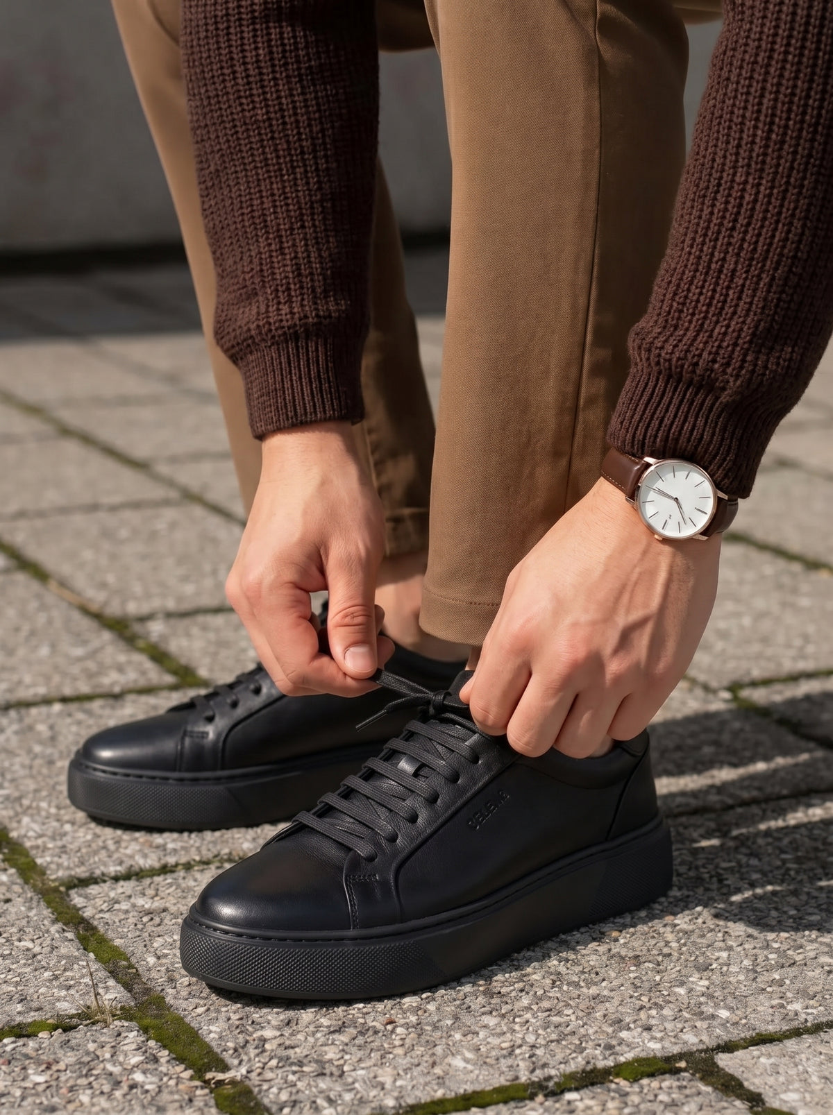 BASKET ROYALE en Cuir, Noir– CN6065